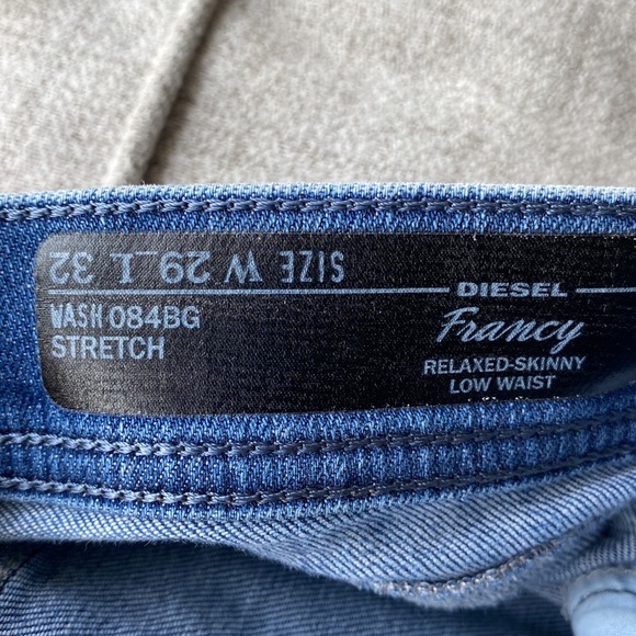 👖Diesel distressed/ patched jeans. Relaxed skinny low waist size 29 - Picture 11 of 16